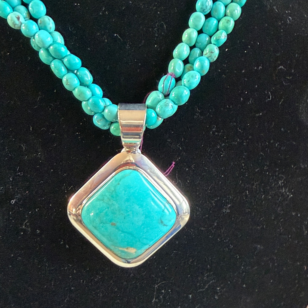 Jay King Turquoise Multi-Strand Necklace Sterling Silver Pendant New (188)